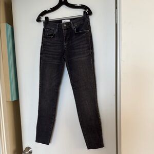 Zara Charcoal Women's Jeans with rhinestone sides